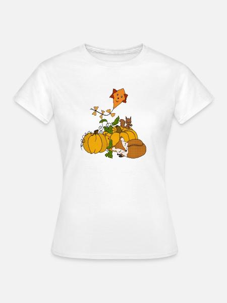 10_Kuerbis_im_Herbst - Frauen T-Shirt - Weiß