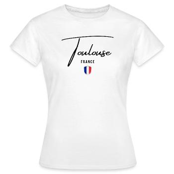Elegantes Design von Toulouse, Toulouse, Frankreich - Frauen T-Shirt - Weiß - Vorne - AI Model Female 172 dark (172cm)