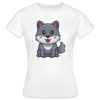 Hund Karikatur - Frauen T-Shirt - Weiß - Vorne - AI Model Female 172 dark (172cm)