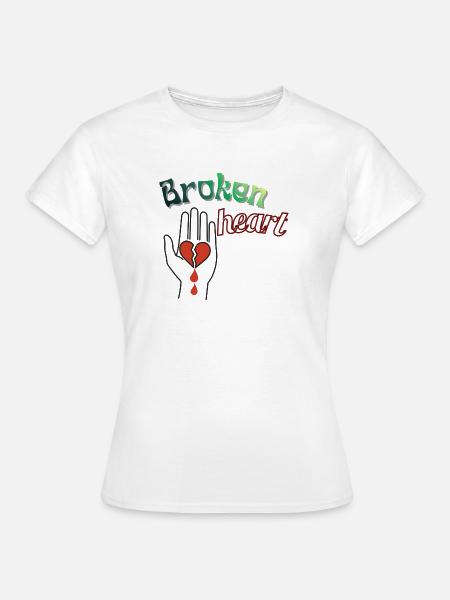 Hand mit gebrochenem Herzen - Frauen T-Shirt - Weiß