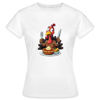 Thanksgiving Drôle Dinde de Thanksgiving - T-shirt Femme - blanc - Devant - AI Model Female 172 dark (172cm)