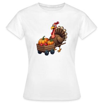 Thanksgiving Drôle Dinde de Thanksgiving - T-shirt Femme - blanc - Devant - AI Model Female 172 dark (172cm)