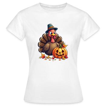 Thanksgiving Drôle Dinde de Thanksgiving - T-shirt Femme - blanc - Devant - AI Model Female 172 dark (172cm)
