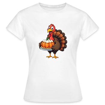 Thanksgiving Drôle Dinde de Thanksgiving - T-shirt Femme - blanc - Devant - AI Model Female 172 dark (172cm)