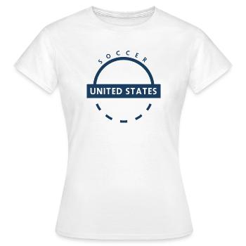 Écusson de l’arc de football américain - T-shirt Femme - blanc - Devant - AI Model Female 172 dark (172cm)