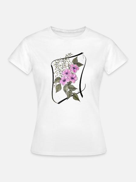 Blütenranken Korsett - Frauen T-Shirt - Weiß