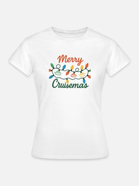 Frohe Kreuzfahrt Weihnachtsbeleuchtung - Frauen T-Shirt - Weiß