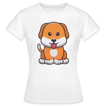 Chien mignon - T-shirt Femme - blanc - Devant - AI Model Female 172 dark (172cm)