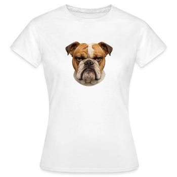 Bulldog Blick Harte Gelassenheit - Frauen T-Shirt - Weiß - Vorne - AI Model Female 172 dark (172cm)