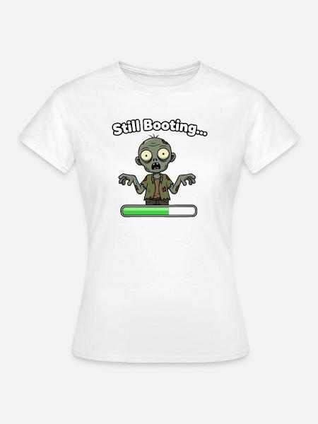 Zombie Still Booting Ladebalken - Frauen T-Shirt - Weiß
