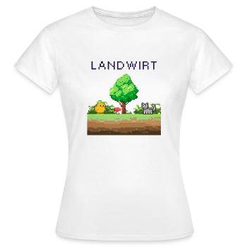 Farmer Pixel World Rural Scene - Women's T-Shirt - white - Front - AI Model Female 172 dark (172cm)