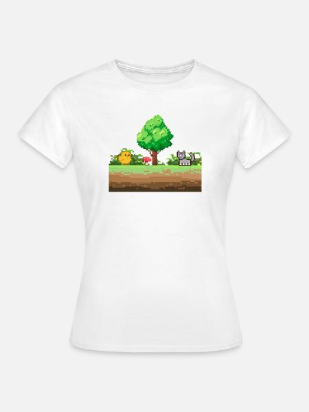 Pixelgarten Abenteuer - Frauen T-Shirt - Weiß