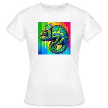 caméléon - T-shirt Femme - blanc - Devant - AI Model Female 172 dark (172cm)