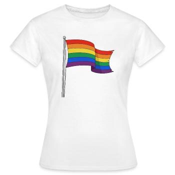 Rainbow flag curvy tracks - Women's T-Shirt - white - Front - AI Model Female 172 dark (172cm)