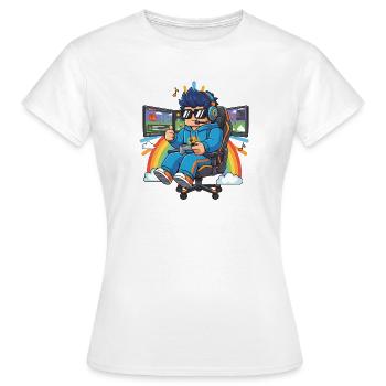 Cool streamer playing games - Women's T-Shirt - white - Front - AI Model Female 172 dark (172cm)