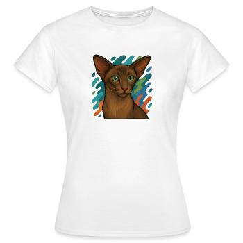 Orientalische Kurzhaarkatze Illustration - Frauen T-Shirt - Weiß - Vorne - AI Model Female 172 dark (172cm)