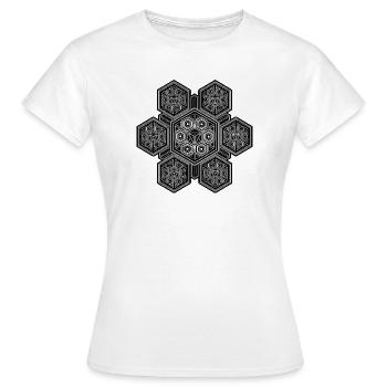 Géométrie sacrée Hexagone Mandala Yoga Méditation - T-shirt Femme - blanc - Devant - AI Model Female 172 dark (172cm)