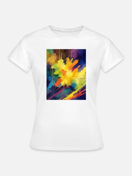 Farbexplosion Abstrakt - Frauen T-Shirt - Weiß