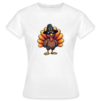 Thanksgiving Drôle Dinde de Thanksgiving - T-shirt Femme - blanc - Devant - AI Model Female 172 dark (172cm)