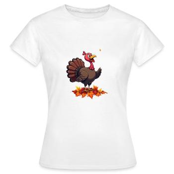 Thanksgiving Drôle Dinde de Thanksgiving - T-shirt Femme - blanc - Devant - AI Model Female 172 dark (172cm)