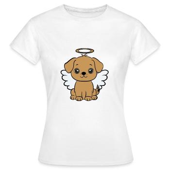 Hund mit Heiligenschein  - Frauen T-Shirt - Weiß - Vorne - AI Model Female 172 dark (172cm)