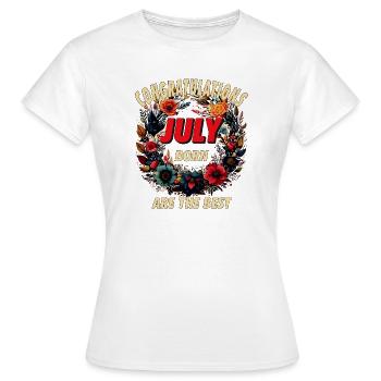 FÉLICITATIONS JUILLET - T-shirt Femme - blanc - Devant - AI Model Female 172 dark (172cm)