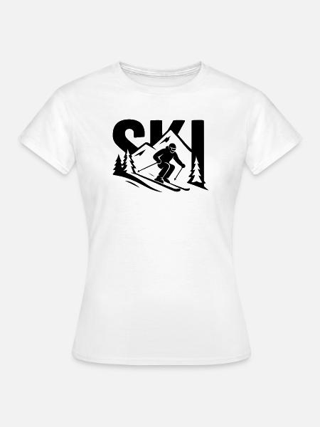 Ski Abfahrt Berg Design - Frauen T-Shirt - Weiß
