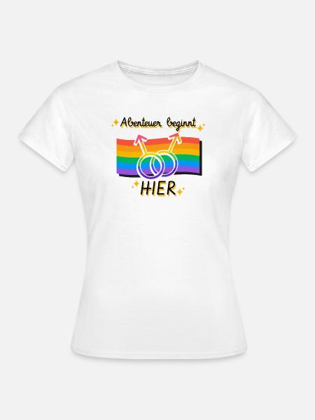 Vernetzte Pride Geschlechtsymbole - Frauen T-Shirt - Weiß
