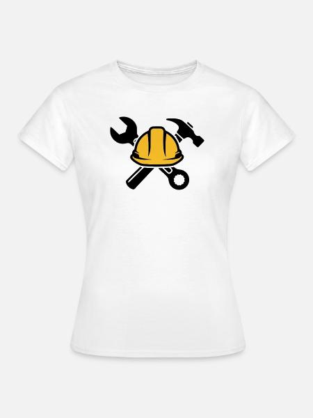 Handwerker & Bauarbeiter | Werkzeug Logo - Frauen T-Shirt - Weiß