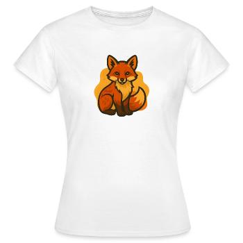 Fox Cub Illustration - Women's T-Shirt - white - Front - AI Model Female 172 dark (172cm)