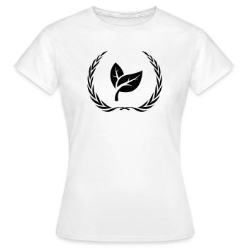 Couronne d’écologie de feuilles - T-shirt Femme - blanc - Devant - AI Model Female 172 dark (172cm)