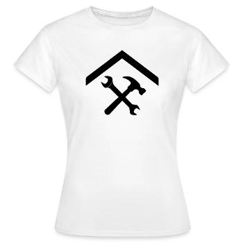 Hausmeister Handwerker – Hammer Schraubenschlüssel - Frauen T-Shirt - Weiß - Vorne - AI Model Female 172 dark (172cm)