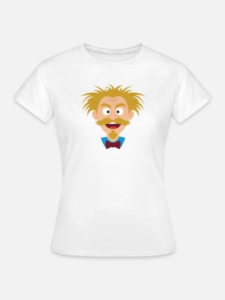Wilder Wissenschaftler mit Schnurrbart - Frauen T-Shirt - Weiß