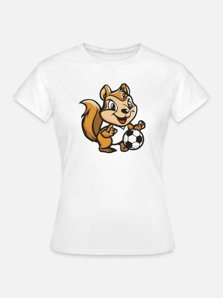 Eichhörnchen Fußball - Frauen T-Shirt - Weiß