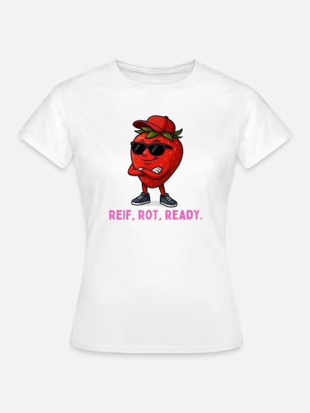 Reif Rot Ready Erdbeere-Maskottchen - Frauen T-Shirt - Weiß
