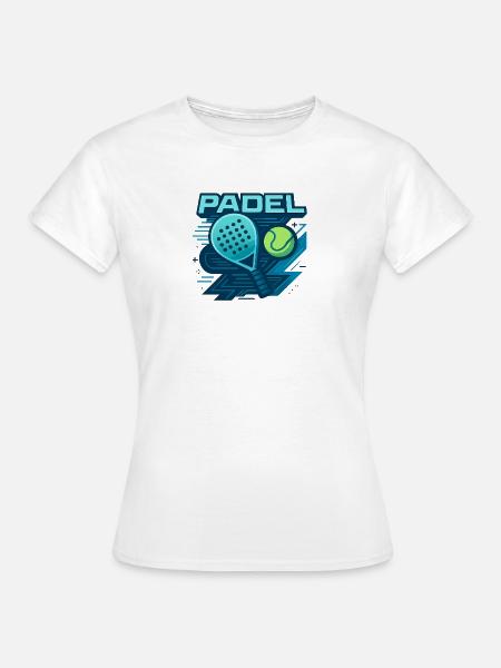 Padel Logo Schläger Ball Dynamik - Frauen T-Shirt - Weiß