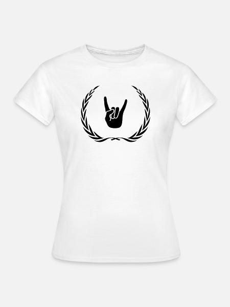 Party Hand Symbol Kranz - Frauen T-Shirt - Weiß