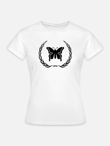 Schmetterling Symbol Kranz - Frauen T-Shirt - Weiß