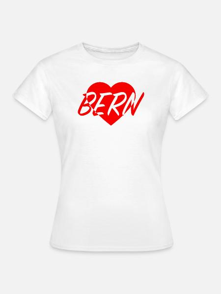 I LOVE BERN Herzmuster - Frauen T-Shirt - Weiß