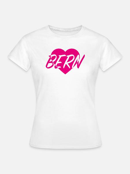 I LOVE BERN Herzmuster - Frauen T-Shirt - Weiß