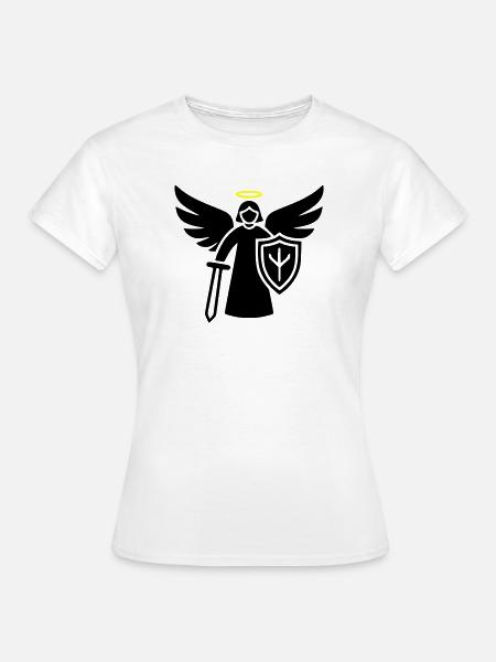 krieger engel piktogramm schild - Frauen T-Shirt - Weiß
