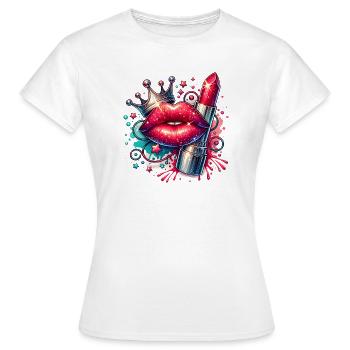 Mädchenkram Glamour Königin Lippenstift - Frauen T-Shirt - Weiß - Vorne - AI Model Female 172 dark (172cm)