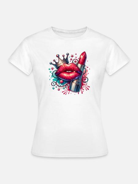 Mädchenkram Glamour Königin Lippenstift - Frauen T-Shirt - Weiß