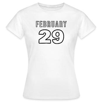29. Februar - Frauen T-Shirt - Weiß - Vorne - AI Model Female 172 dark (172cm)