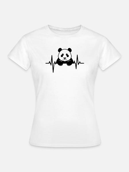 Panda im EKG – Süßes Tierdesign - Frauen T-Shirt - Weiß