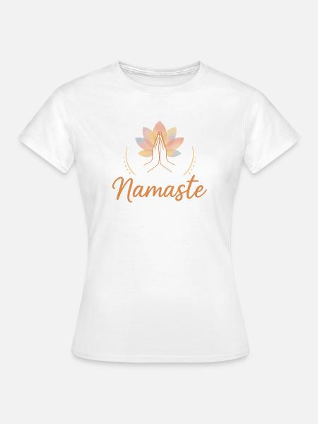 Namaste Lotus Motiv - Frauen T-Shirt - Weiß