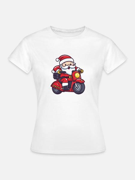 Weihnachtsmann Lustig Fahrzeug - Frauen T-Shirt - Weiß