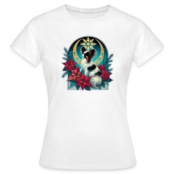 Celestial Papillon Among Poinsettias - Women's T-Shirt - white - Front - AI Model Female 172 dark (172cm)