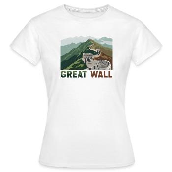 Große Mauer Chinesische Mauer - Frauen T-Shirt - Weiß - Vorne - AI Model Female 172 dark (172cm)