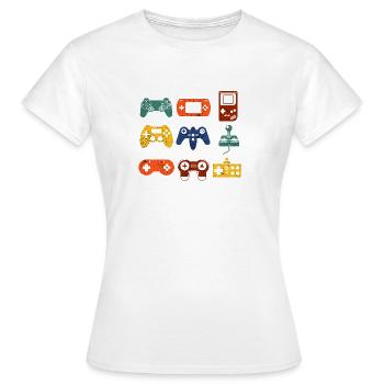 Console de jeux rétro  - T-shirt Femme - blanc - Devant - AI Model Female 172 dark (172cm)